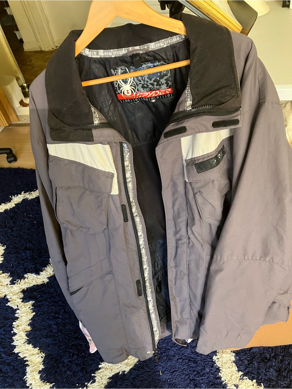Spyder Men's Gray Performance Jacket with Black Collar